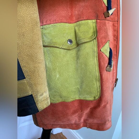 Egdon Heath 90s Vintage Patchwork Leather Suede Jacket - Picture 10 of 15